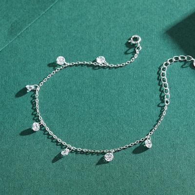 Pulseira de verão de zircônia super flash de prata S925 para mulheres, pulseira de luxo leve, doce e fofa, japonesa e coreana, joias de mão estreladas