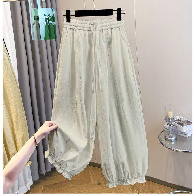 2026 Summer Elastic Waist Lace Casual Slimming Women s Lantern Pants M (80-100kg)