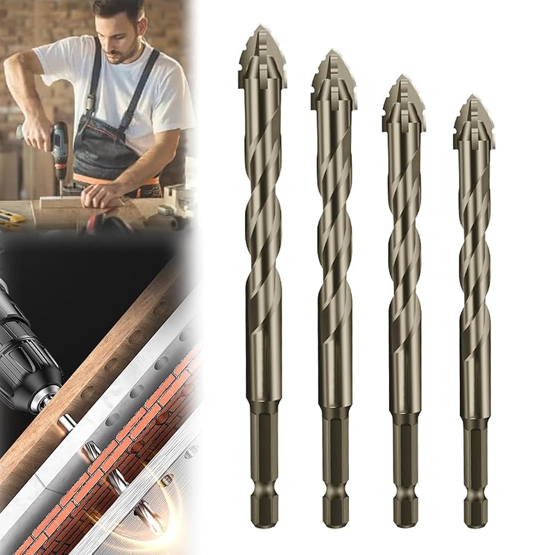 New Four-Flute Sawtooth Eccentric Drill Bit, Eccentric Drill Bit Set, High-Strength Eccentric Twist Drill Bit, Titanium-Coated Design Drill Bit,