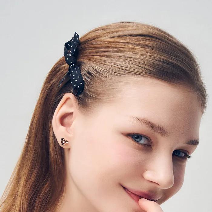 Polka Dot Ribbon Automatic Pin