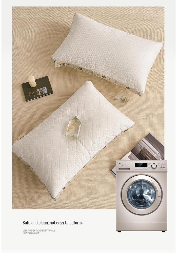 Hotel Feather Velvet Pillow: Breathable, Washable, Neck Support for Adults
