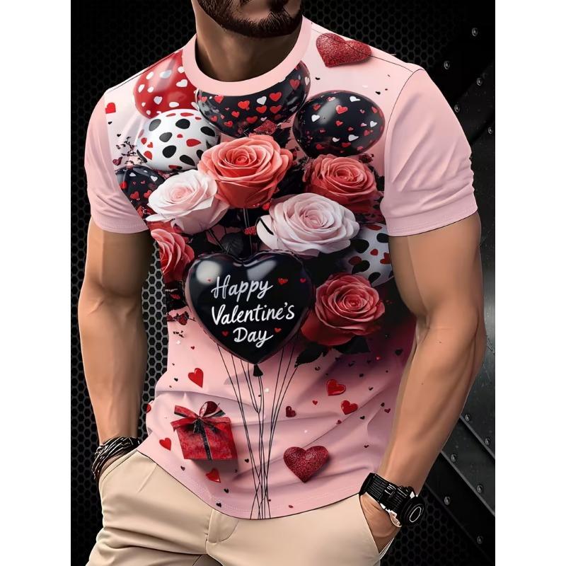

Мужская 3D цифровая печать Футболка Графическая футболка LOVE Круглый вырез Повседневная XXS
