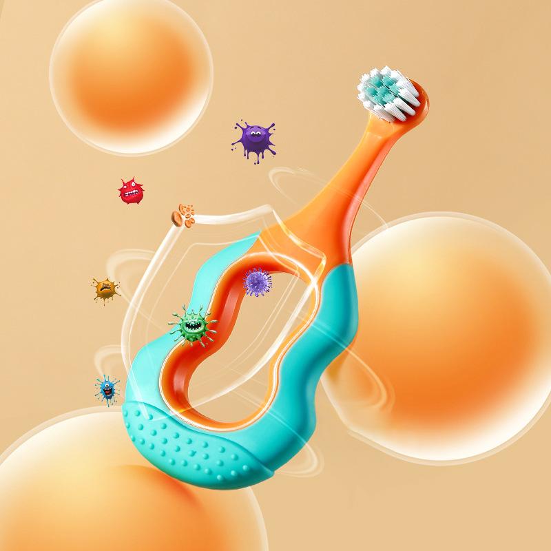 Children's specific toothbrush, portable children's soft bristled toothbrush, antibacterial oral cleaning brush for baby teeth