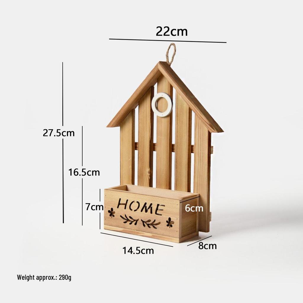 Decorative Anti-Corrosion Wall-Mounted Wooden Flower Pot for Indoor/Outdoor Use—Ideal for Kindergartens & Succulents