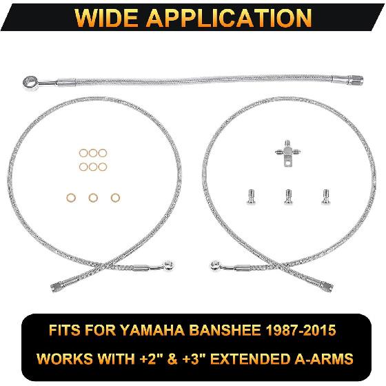 

YMT Front Brake Line Kit 3line +2 inch Extended A-arms Fits for Yamaha Banshee 350 1987-2015