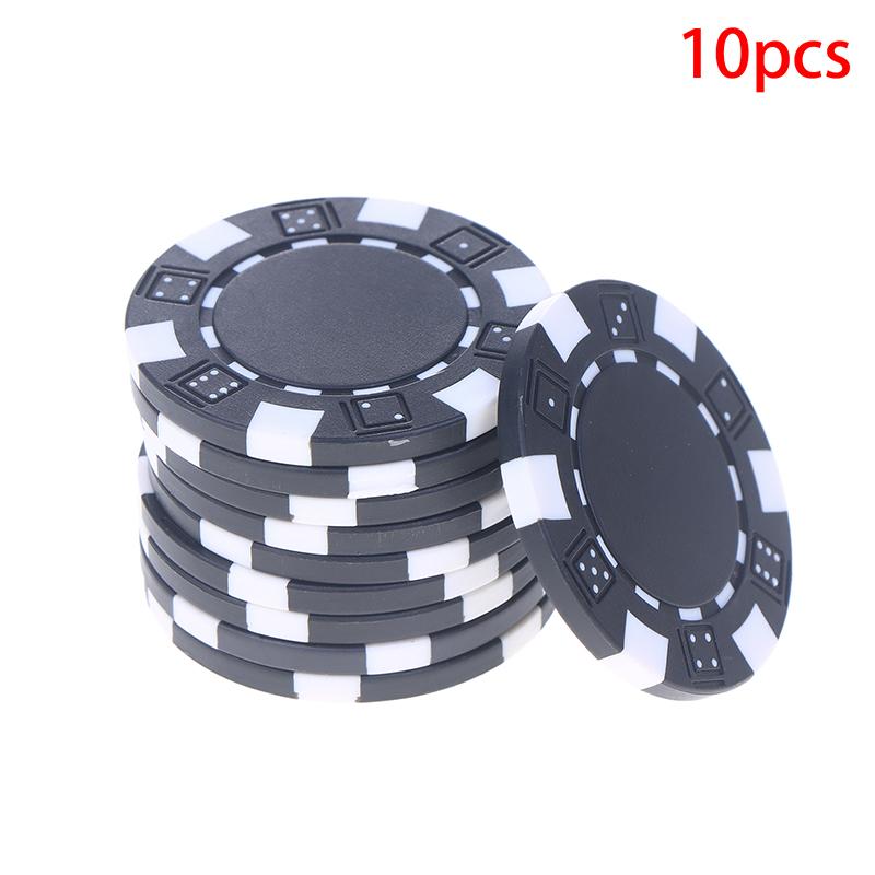 10 Pcs Abs Plastic Poker Chips Casino Texas Hold'Em Poker Metal Coins 11.5G Chips Poker Game Chip Set Accessories