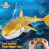RC Shark 2.4G Simulation Remote Control Animals with Lights Submarine Robots Fish Electric Toys for Boy Upgrade Spray WaterToy