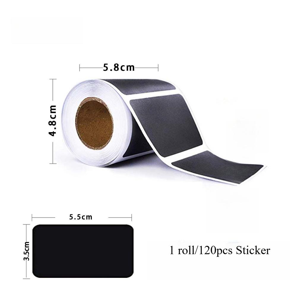 120pcs Black Waterproof Reusable Blackboard Rectangle Sticker Labels for Jewelry Name Price Display Tag Small Business Packaging