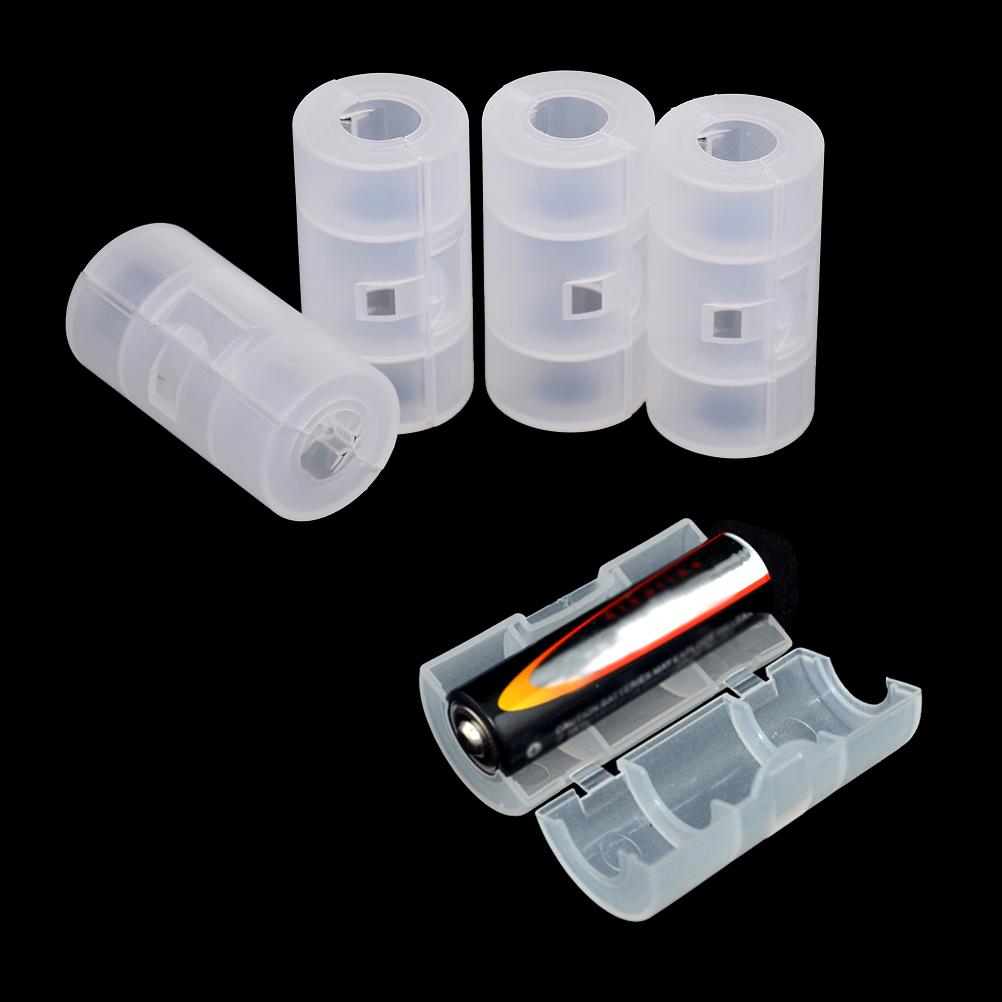 246Pcs Aa Battery To Size C Size Cell Battery Converter Adaptor Holder Case Switcher Translucent Battery Conversion Cartridg
