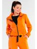Cotton Zip-up Sweatshirt, Orange L/XL