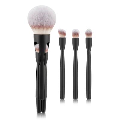 4-in-1 Magnetic Makeup Brushes, Including Loose Powder And Eyeshadow Brushes With Soft Bristles.
