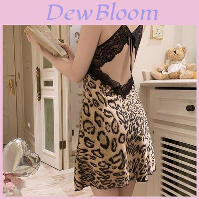 Satin Lingerie Set With Deep V Neck And Padded Sleeveless Nightgown For Home Use