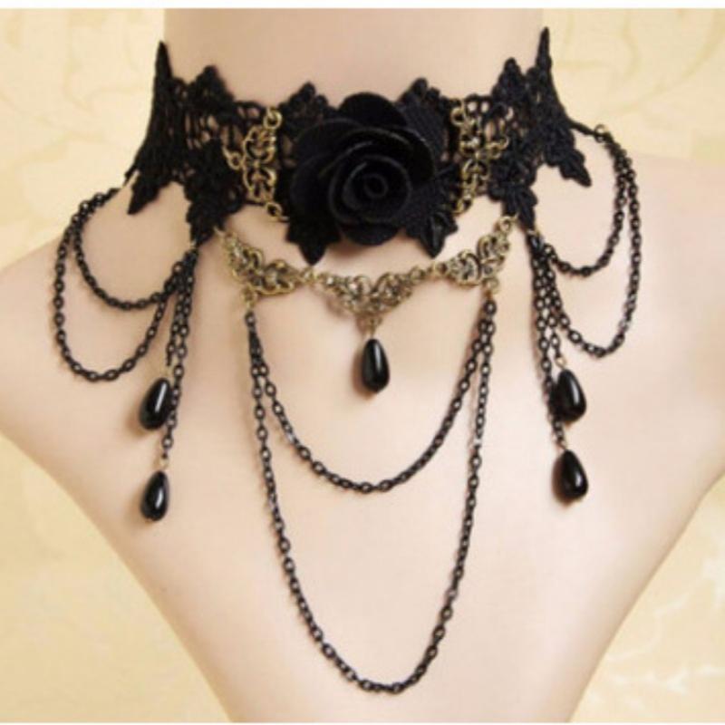 Lace Jewelry, European and American Lace Necklace, Versatile Neck Chain