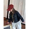 Korean Style Kids Girls Stand Collar Casual Denim Jacket Outerwear