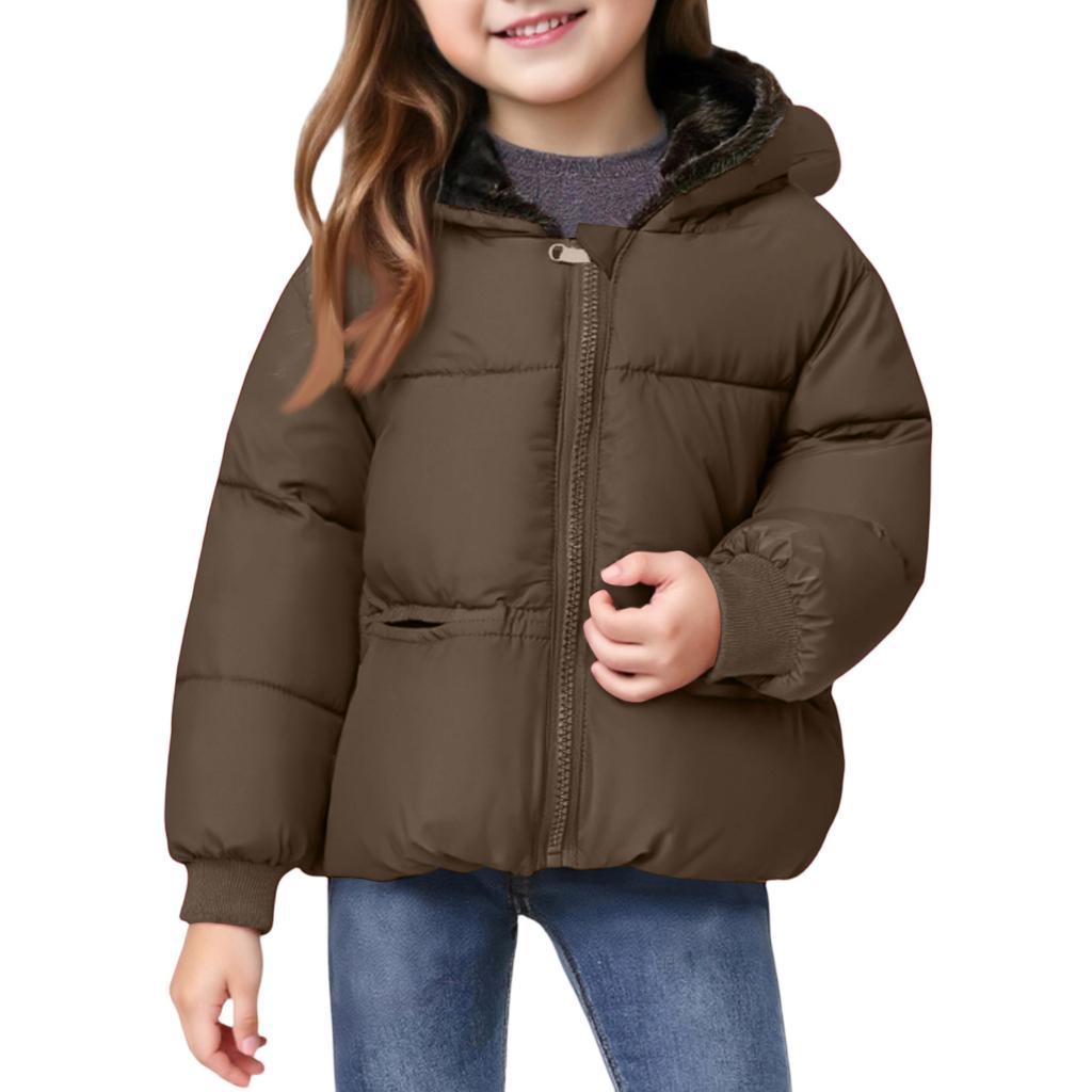 Kids' Pocket Coat - Solid Color Short Cotton Jacket