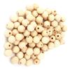 100pcs Wooden Beads MultiPurpose Natural DIY Paintable Thread Crafts for Handicraft Lovers