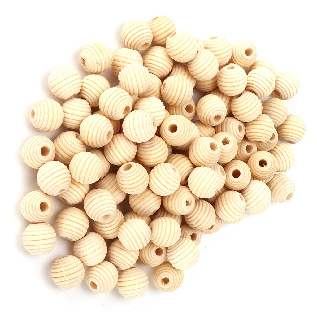 100pcs Wooden Beads MultiPurpose Natural DIY Paintable Thread Crafts for Handicraft Lovers