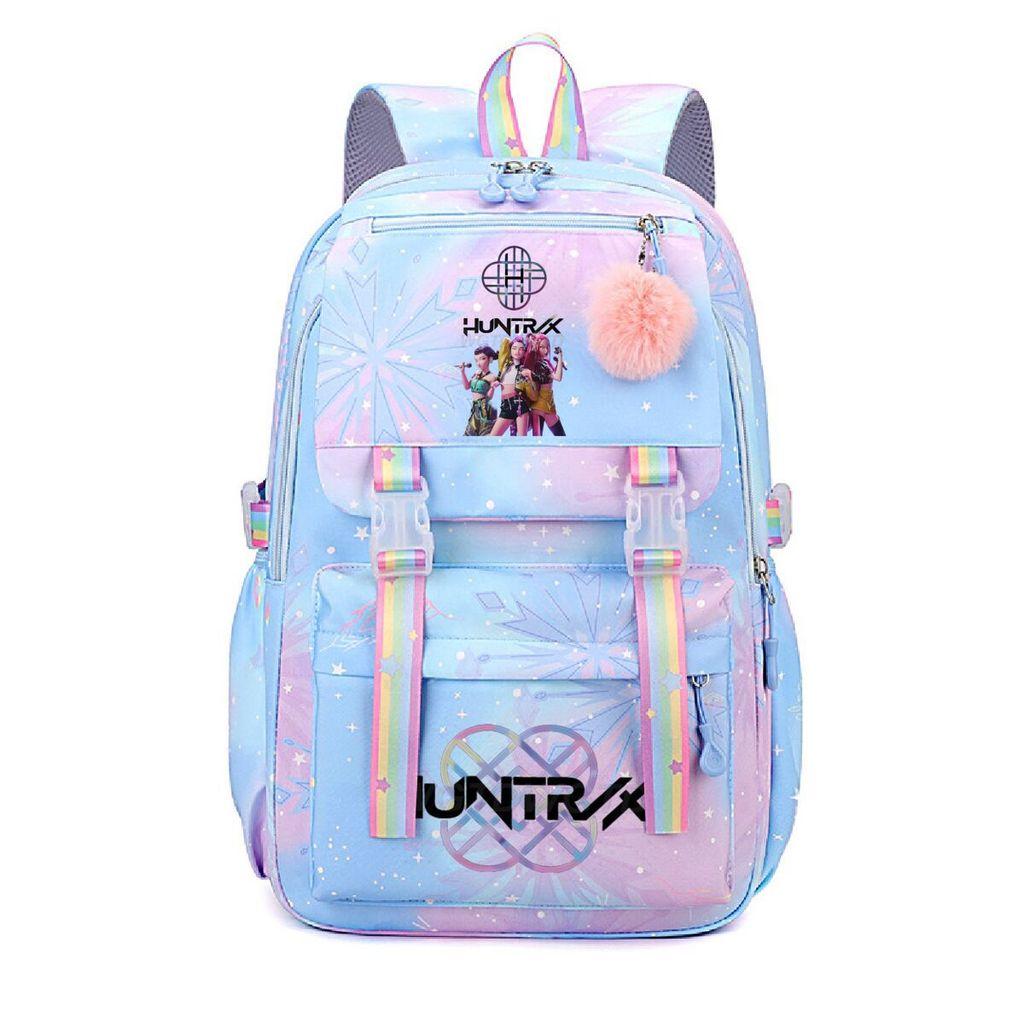 Girls Kpop Hunters Rumi Zoey Mira Printed Backpack Student School Travel Large Capacity Bag