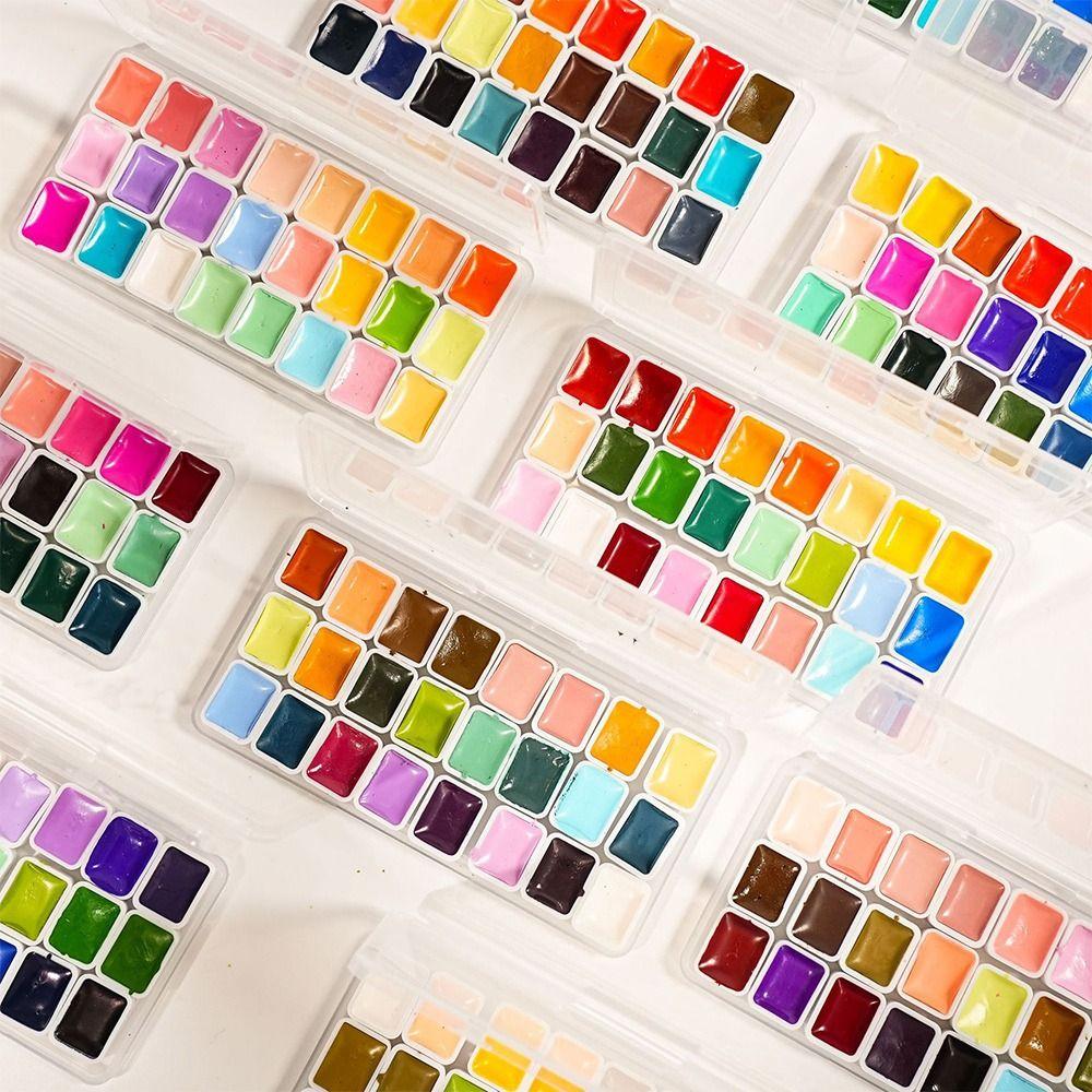 Pigmentos de Acuarela de Plástico 24 Colores Acuarela Sólida Pigmento Sólido Portátil Amigable para Principiantes