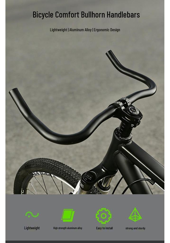 City Leisure Bullhorn Handlebars for Mountain and Fixed Gear Bikes, 31.8M/25.4 Road Bicycle Comfort