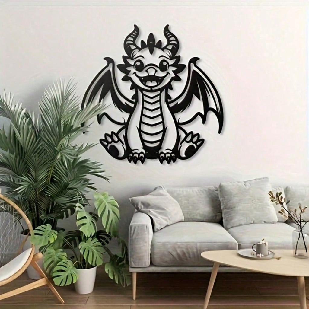 Süßer Drachen Eisen Wandkunst Fantasy Dekor Für Kinderzimmer Geburtstagsgeschenk