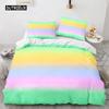 Rainbow Gradient Duvet Cover Set Queen Size Cute Bedding for Kids Girls Polyester Quilt Cover Single King Twin