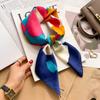 Blue and white temperament 71 small square scarf silk scarf women's new summer thin versatile fashion simple high-end scarf