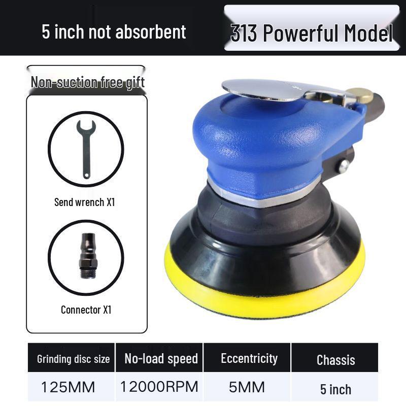 5" & 6" High-Speed Pneumatic Sander and Polisher, Model 313 Handheld Air Grinder