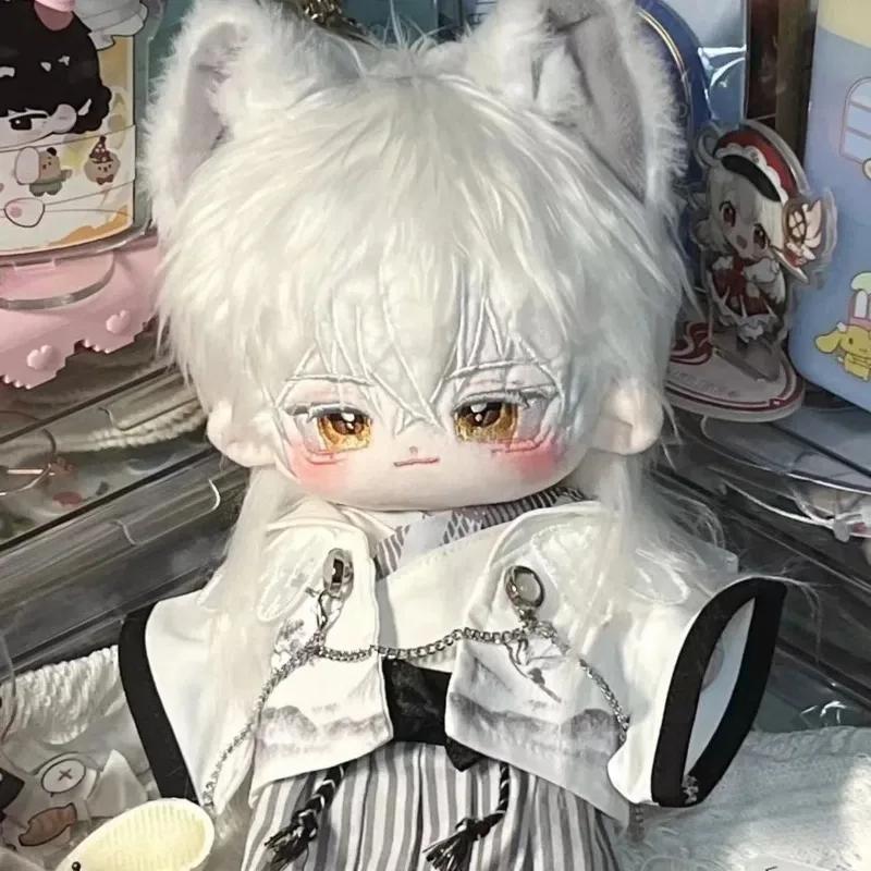 TOUKEN RANBU Tsurumaru Kuninaga 20cm Cotton Doll Handsome Boy Plush Dress UP Puppet Xmas Gift Animation Gift for Children Adults