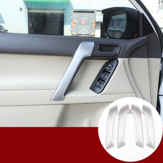 Silver Inner Door Grab Handle Trim For Toyota Land Cruiser Prado FJ150 2010-2018