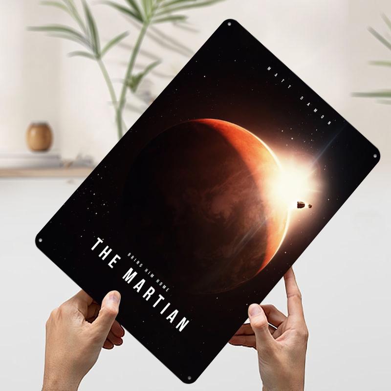Martian Tinplate Poster Customized Wall Art Vintage Retro Metal Signs for Gaming Room Decoration At Home Desk Decor Man Cave