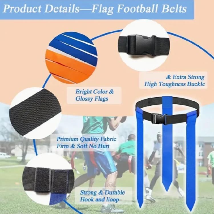 14Pcs Football Webbing Waist Flag Adjustable Competition Training Equipment Youth Football Training Gear Easy to Use