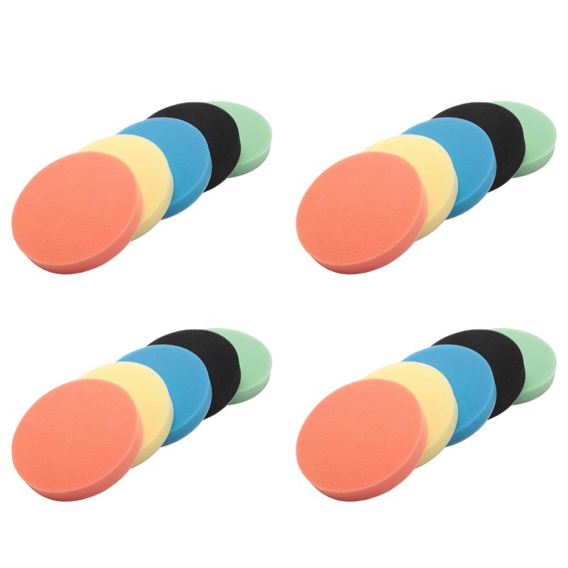 

20PCS 6 Inch (150Mm) Flat Sponge Light Yellow Light Yellowing Pad Polishing Pad Kit Car Polisher как