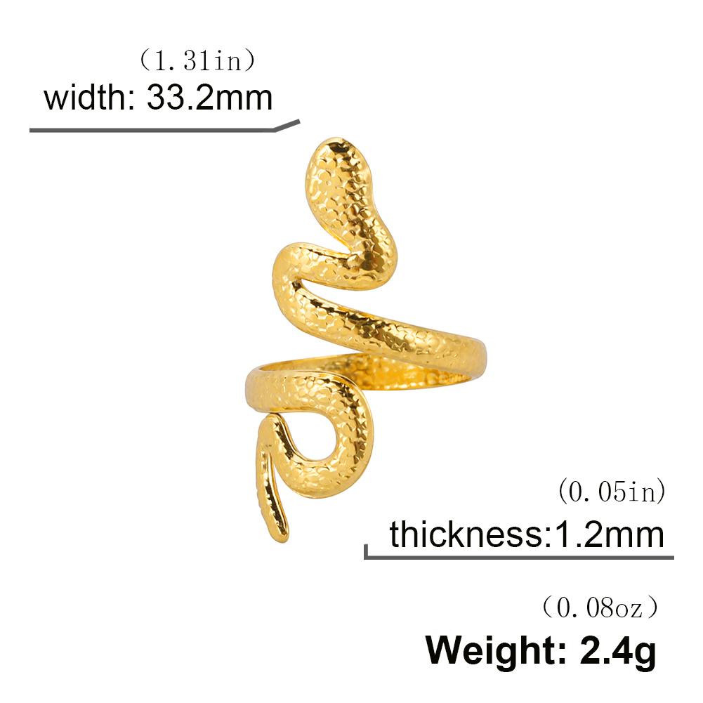 Cazador Stainless Steel Gold Color Open Rings for Women Animal Twisting Snake Finger Rings Punk Jewelry Party Mother Day Gift