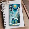Starry Night Whimsical landscape Phone Case For Samsung Galaxy A73,21,22,32,71,53,52,51,80,5G Soft Black Cover