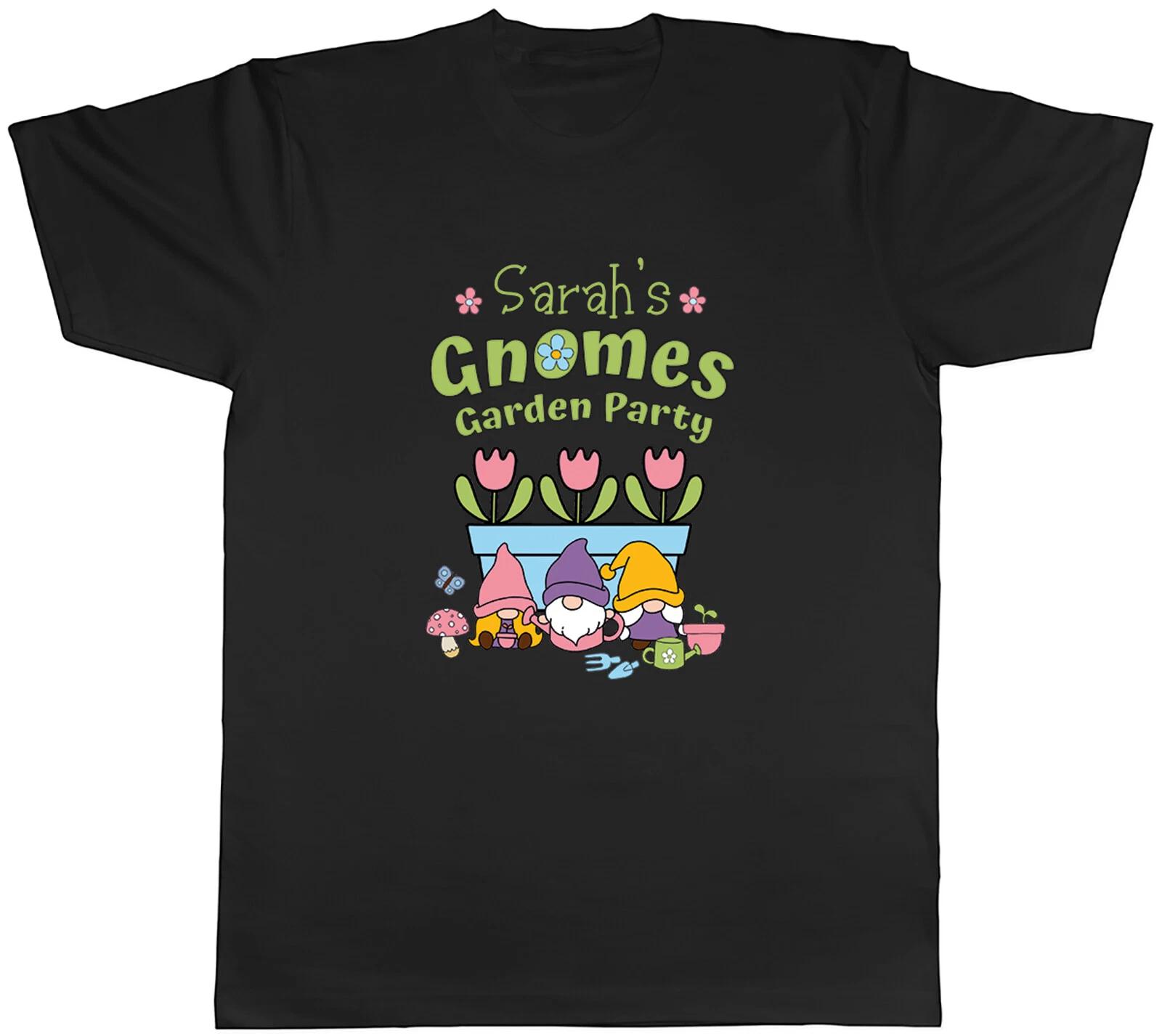 Personalised Gnomes Garden Party Mens T-Shirt Gardening Gardener Unisex Tee Gift XXL