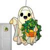 Halloween Ghost Stained Glass Ghost Decor 2D Cute Spooky Pendant Sun Catcher For Window Decor Indoor Outdoor Holiday Crafts