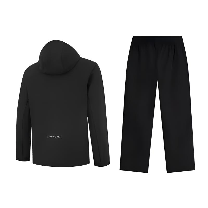 Li-Ning Minimalistická Móda Teplá Větruodolná Pohodlná Univerzální S Kapucí Svetr Bunda Ležérní Sportovní Oblek Unisex Vrchní Oblečení Černá AFDVF91-1+YYKV299-1