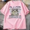 Rage Consumes Me Cat T Shirt Funny Cat Meme Printed TShirt Vintage Unhinged Silly Cat Graphic Tee Humor Cotton Short Sleeve Tee