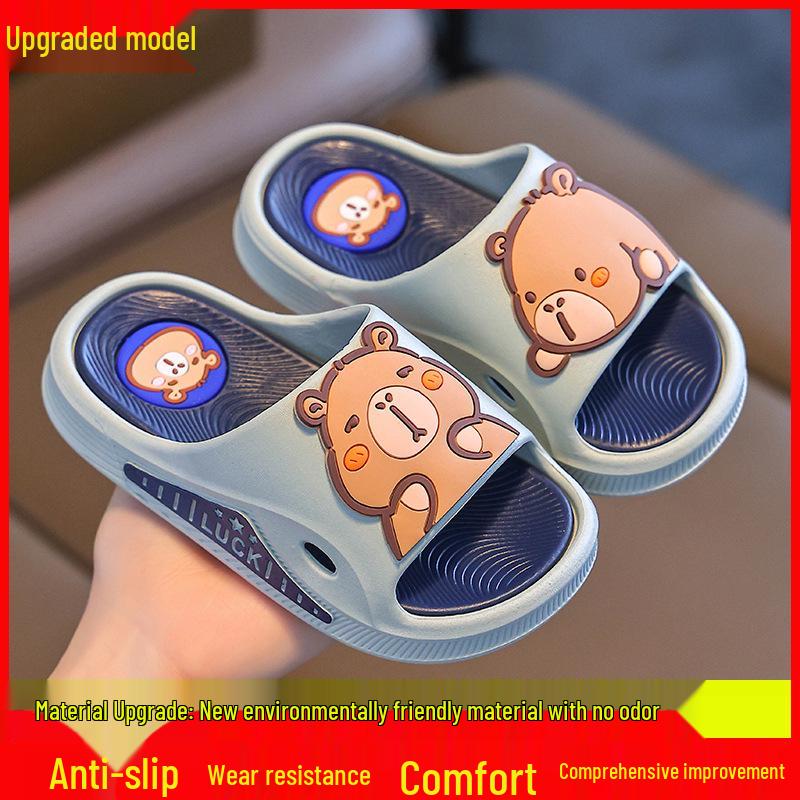 2025 Capybara Boys' Non-slip Summer Slippers for Big Kids & Toddlers