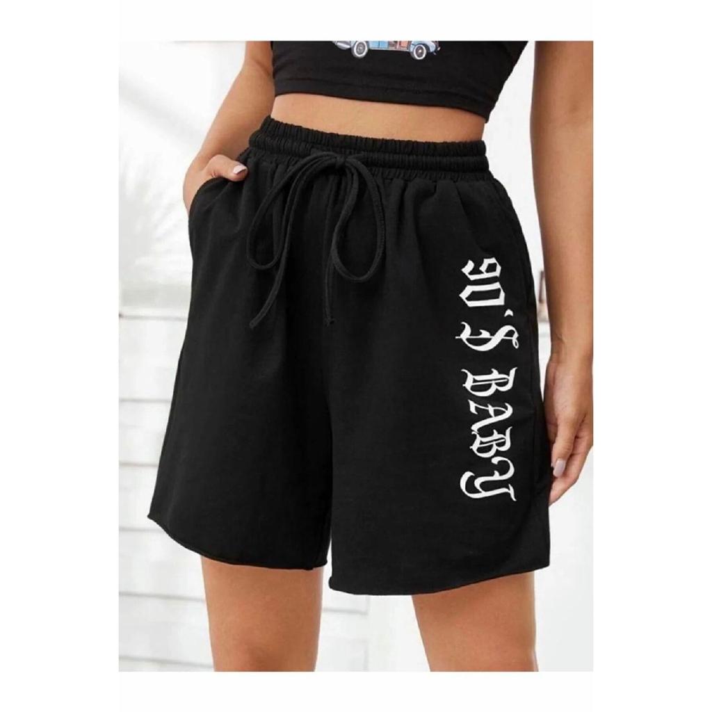 Bedruckte Kurze Damen-Shorts Schwarze Shorts Bedruckt