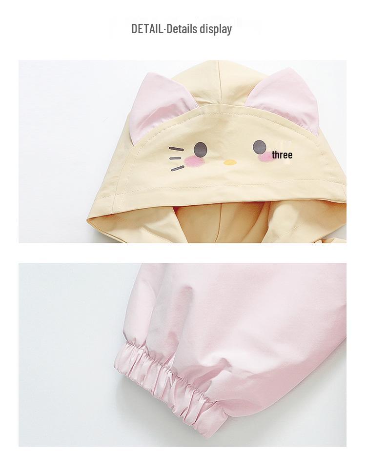 2025 Girls' Hooded Fashion Outerwear: Trendy Macaron Coat for Spring & Autumn