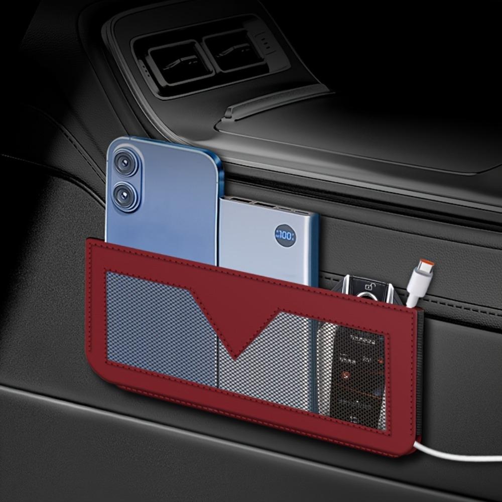 1 Stück Auto Rücksitzaufbewahrung, Multifunktionale Auto Organizer Tasche, Mülleimer, Handyhalter, Entwickelt für Mittelkonsole und Auto Rücksitzaufbewahrung