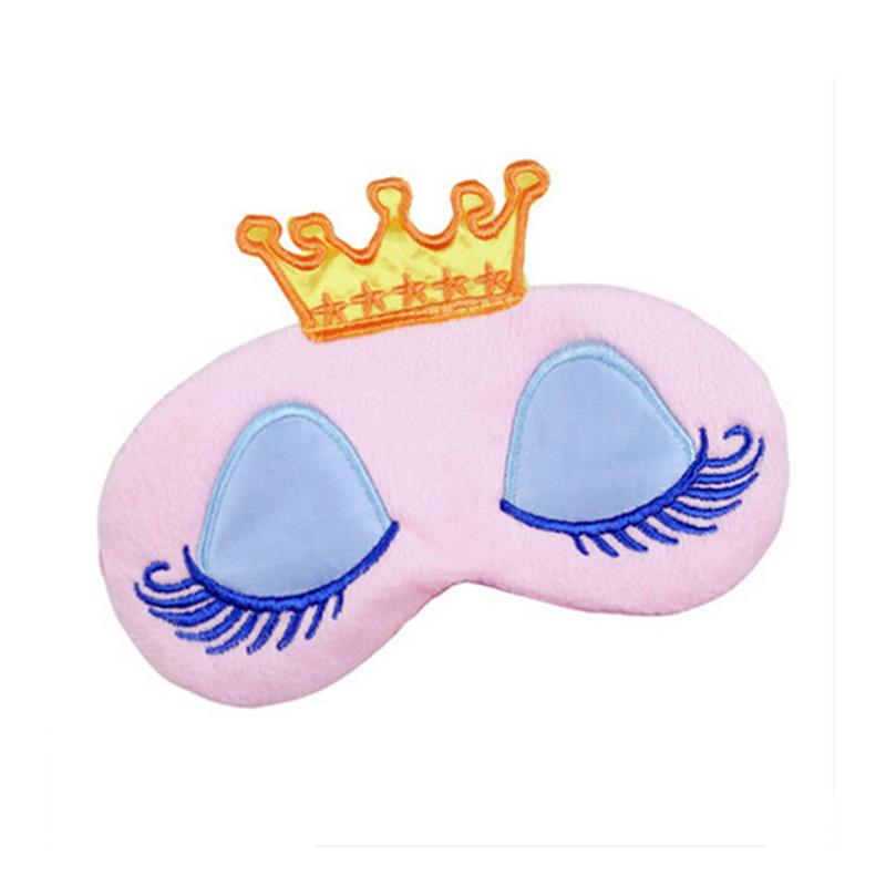 Cute Crown Long Eyelashes Sleeping Beauty Cartoon Shading Eye Mask Breathable Sleeping Eye Mask