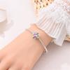 Authentic Crystal Glass Cat Garden Beads & Shiny Square Dragonfly Dangle Charm Fits Original Bracelet 925 Sterling Copper Beads