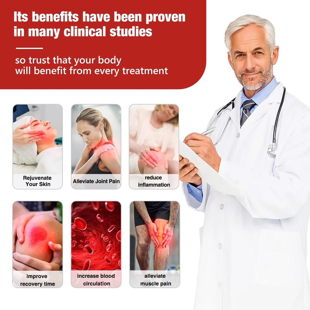 Red Light Therapy Lamp with Adjustable Stand, Red Light Therapy Bulb for Face and Body Use, 660nm Red Light and 850nm Near Infrared Light Combo,