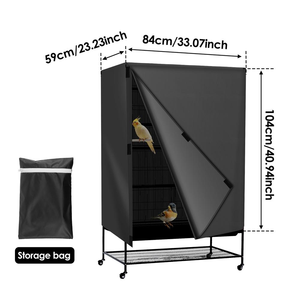 Bird Cage Cover Waterproof Dustproof Oxford Cloth Black Shading Breathable Square Large Cage Cover Protective Accessories