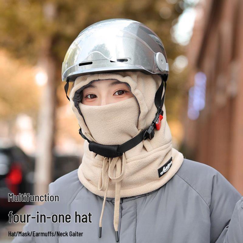 Unisex Windproof Wool Knit Hat with Ear Protection for Winter Cycling