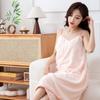 Casual Coral Velvet Suspender Nightdress Stripe Homewear Pajamas Skirt Rapid Drying Backless Sling Sleepwear Home
