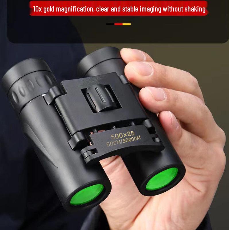 HD 500x25 Binoculars - Portable Long-Range, Low-Light Night Vision Telescope for Outdoor Travel